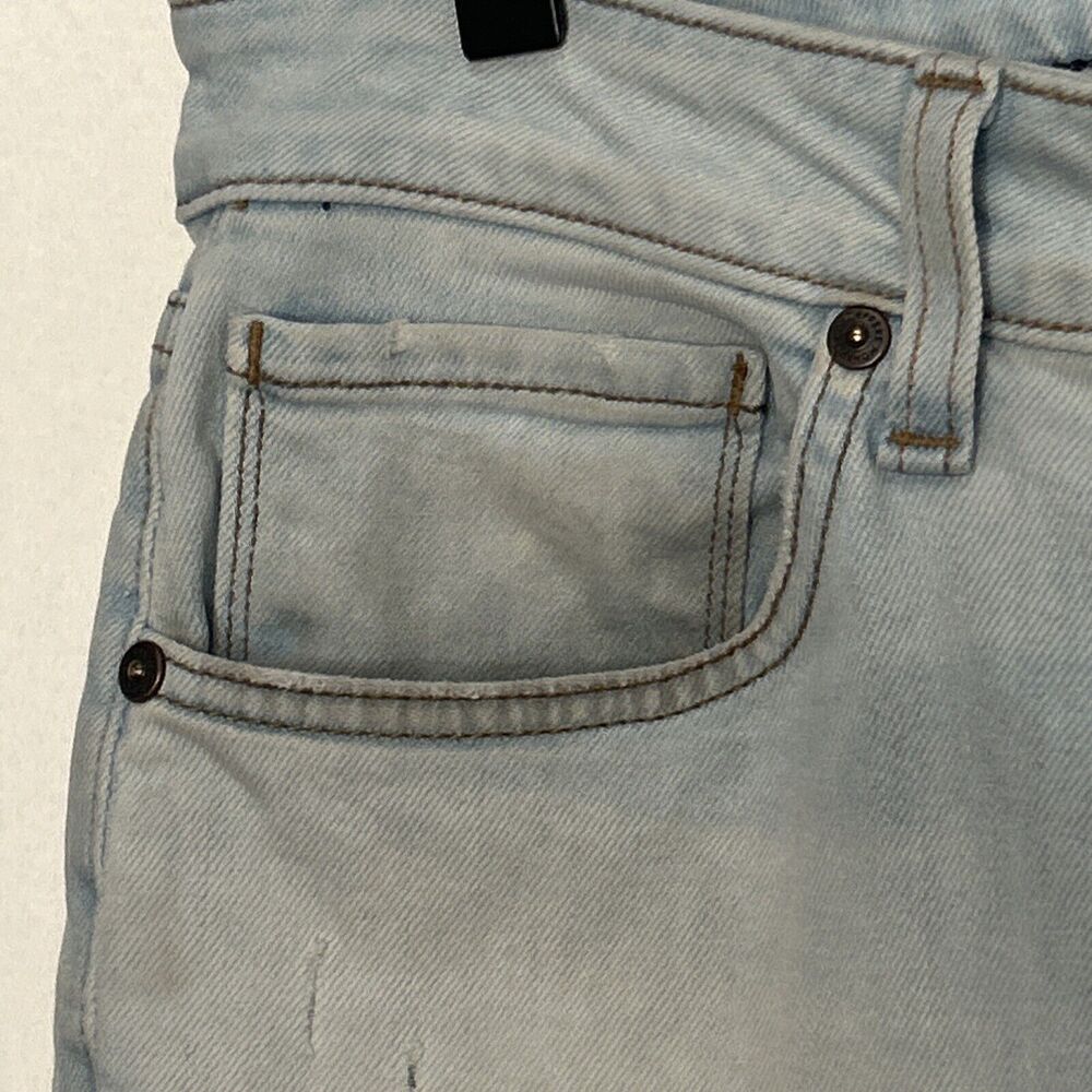 Monfrere Ledger Cropped Dist Capri Jeans Mens W31 x L26 Light Wash Cotton Blend - Picture 6 of 8